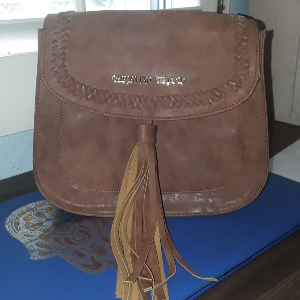Brown fringe purse